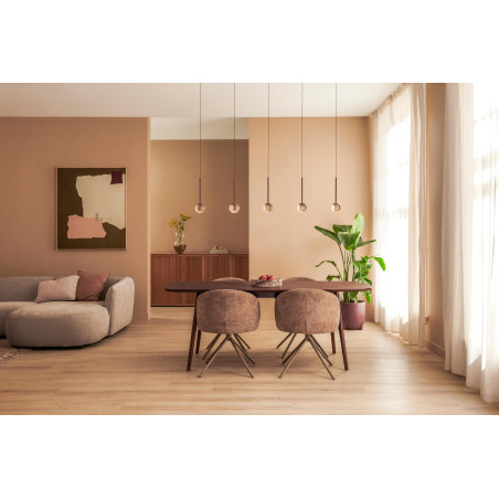 Lucide CALINA - Suspension - LED Dim. - CCT - 5x8,2W 2200K/3300K - Avec module LED remplaçable - Café - Premium