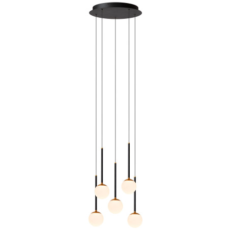 Lucide CALINA - Suspension - Ø 41,8 cm - LED Dim. - CCT - 5x8,2W 2200K/3300K - Avec module LED remplaçable - Noir - Premium