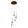 Lucide CALINA - Suspension - Ø 41,9 cm - LED Dim. - CCT - 5x8,2W 2200K/3300K - Avec module LED remplaçable - Ambre - Premium