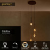 Lucide CALINA - Suspension - Ø 41,9 cm - LED Dim. - CCT - 5x8,2W 2200K/3300K - Avec module LED remplaçable - Ambre - Premium