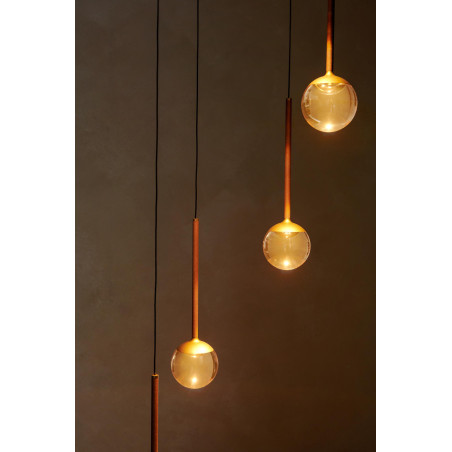 Lucide CALINA - Suspension - Ø 41,9 cm - LED Dim. - CCT - 5x8,2W 2200K/3300K - Avec module LED remplaçable - Ambre - Premium