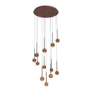Lucide CALINA - Suspension - Ø 69,9 cm - LED Dim. - CCT - 12x7W 2200K/3300K - Avec module LED remplaçable - Café - Premium