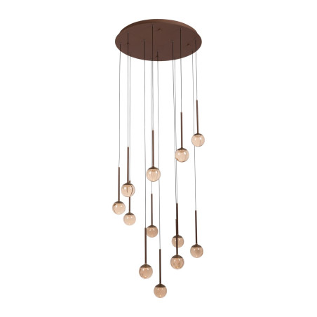 Lucide CALINA - Suspension - Ø 69,9 cm - LED Dim. - CCT - 12x7W 2200K/3300K - Avec module LED remplaçable - Café - Premium