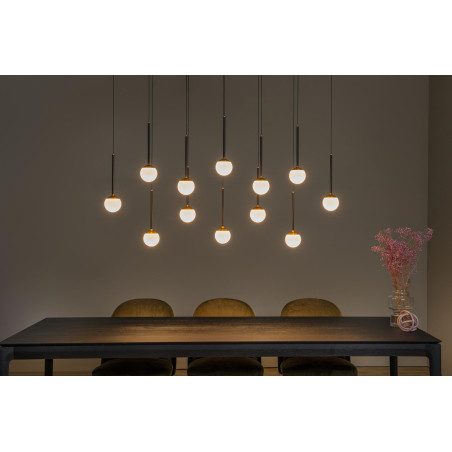 Lucide CALINA - Suspension - LED Dim. - CCT - 12x7W 2200K/3300K - Avec module LED remplaçable - Noir - Premium