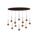 Lucide CALINA - Suspension - LED Dim. - CCT - 12x7W 2200K/3300K - Avec module LED remplaçable - Café - Premium