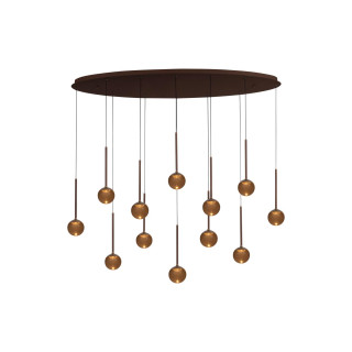 Lucide CALINA - Suspension - LED Dim. - CCT - 12x7W 2200K/3300K - Avec module LED remplaçable - Café - Premium