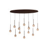 Lucide CALINA - Suspension - LED Dim. - CCT - 12x7W 2200K/3300K - Avec module LED remplaçable - Café - Premium
