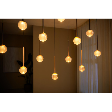Lucide CALINA - Suspension - LED Dim. - CCT - 12x7W 2200K/3300K - Avec module LED remplaçable - Café - Premium