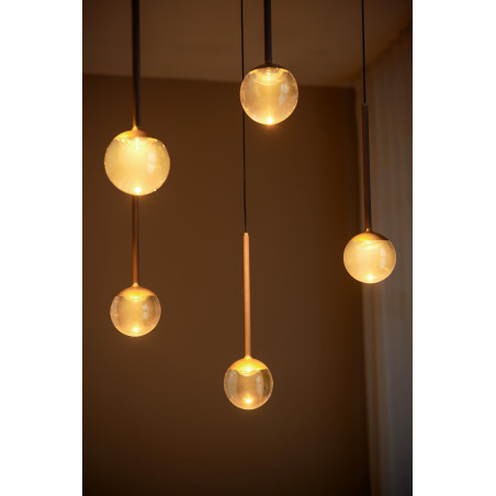 Lucide CALINA - Suspension - LED Dim. - CCT - 12x7W 2200K/3300K - Avec module LED remplaçable - Café - Premium
