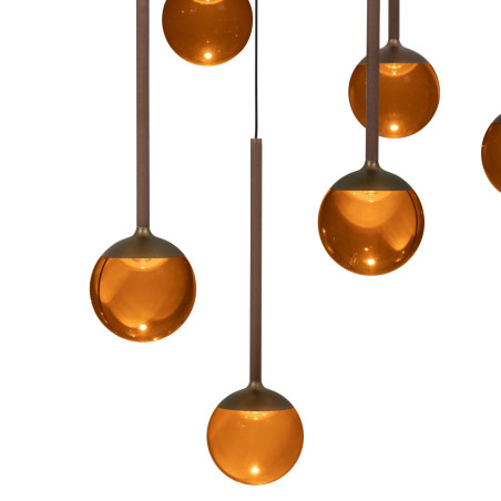 Lucide CALINA - Suspension - LED Dim. - CCT - 12x7W 2200K/3300K - Avec module LED remplaçable - Café - Premium