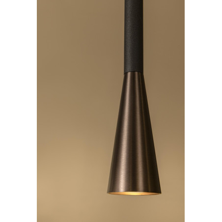 Lucide JOAKIM - Suspension - Ø 7,7 cm - LED Dim. - CCT - 1x7W 2700K/4000K - Avec module LED remplaçable - Café - Premium
