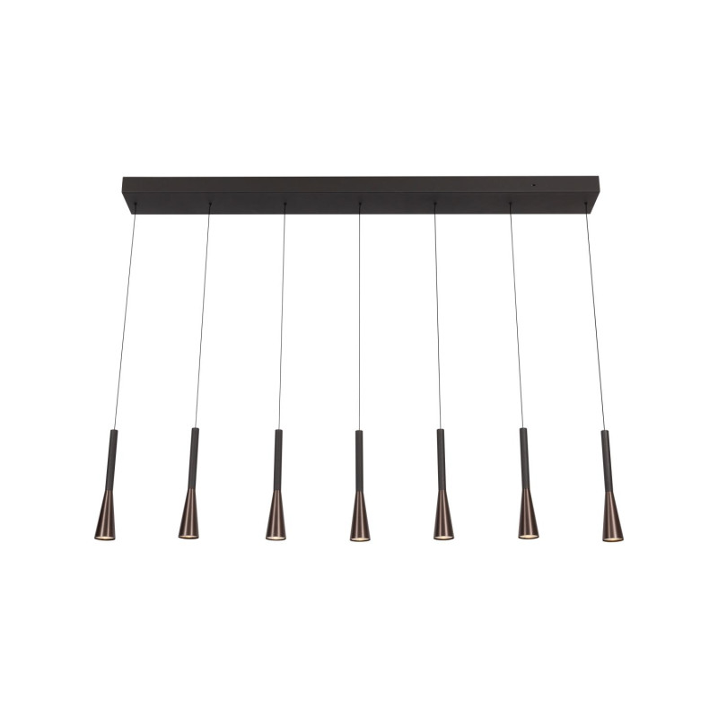 Lucide JOAKIM - Suspension - LED Dim. - CCT - 7x6,2W 2700K/4000K - Avec module LED remplaçable - Café - Premium