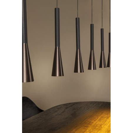 Lucide JOAKIM - Suspension - LED Dim. - CCT - 7x6,2W 2700K/4000K - Avec module LED remplaçable - Café - Premium