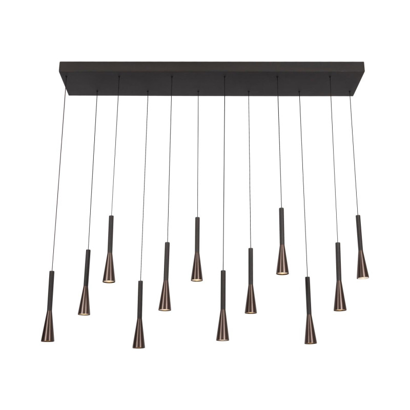 Lucide JOAKIM - Suspension - LED Dim. - CCT - 12x7W 2700K/4000K - Avec module LED remplaçable - Café - Premium