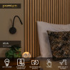 Lucide ASJA - Spot mural / Applique mural Rechargeable - Batterie/Piles - LED 3 StepDim - 1x3W 2700K - Noir - Premium