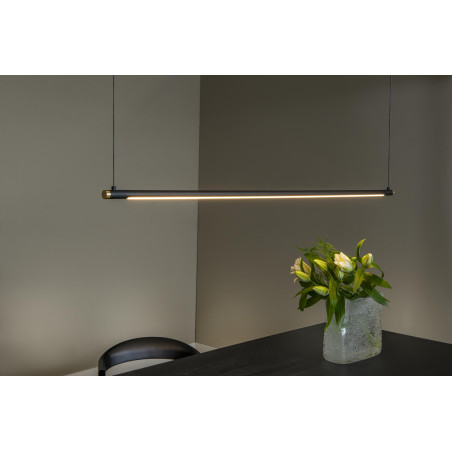 Lucide MARNIK - Suspension - Ø 2,5 cm - LED Dim. - CCT - 1x22W 2700K/4000K - Détecteur à balayage manuel - Noir - Premium