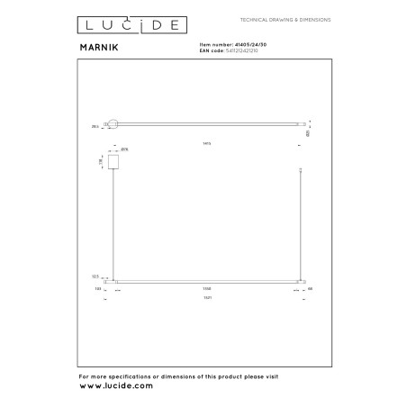 Lucide MARNIK - Suspension - Ø 2,5 cm - LED Dim. - CCT - 1x22W 2700K/4000K - Détecteur à balayage manuel - Noir - Premium