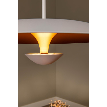 Lucide KENNETH - Suspension - Ø 40 cm - LED Dim. - 1x12W 2700K - Blanc - Premium