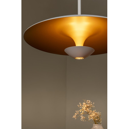 Lucide KENNETH - Suspension - Ø 40 cm - LED Dim. - 1x12W 2700K - Blanc - Premium