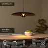 Lucide KENNETH - Suspension - Ø 80 cm - LED Dim. - 1x22W 2700K - Noir - Premium
