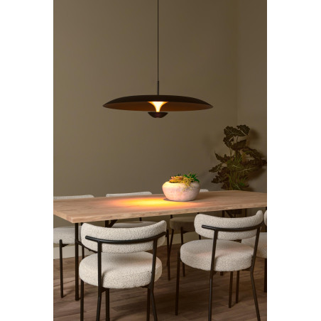Lucide KENNETH - Suspension - Ø 80 cm - LED Dim. - 1x22W 2700K - Noir - Premium