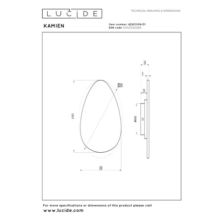Lucide KAMIEN - Applique murale - LED - 1x6W 2700K - Blanc - Premium