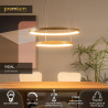 Lucide VIDAL - Suspension - Ø 78 cm - LED Dim. - 1x92W 2700K - Or Mat / Laiton - Premium