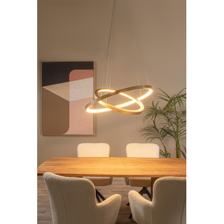 Lucide VIDAL - Suspension - Ø 78 cm - LED Dim. - 1x92W 2700K - Or Mat / Laiton - Premium