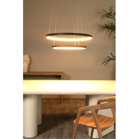 Lucide VIDAL - Suspension - Ø 78 cm - LED Dim. - 1x92W 2700K - Noir - Premium