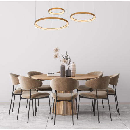 Lucide VIDAL - Suspension - Ø 78 cm - LED Dim. - 1x120W 2700K - Or Mat / Laiton - Premium