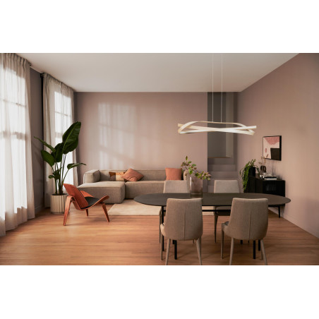 Lucide MENUET - Suspension - LED Dim. - CCT - 1x46W 2200K/3000K - Taupe - Premium