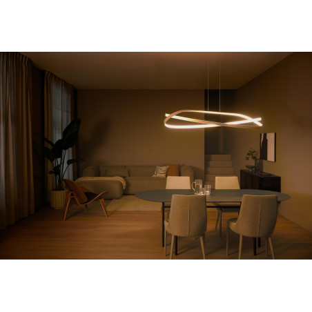 Lucide MENUET - Suspension - LED Dim. - CCT - 1x58W 2200K/3000K - Taupe - Premium