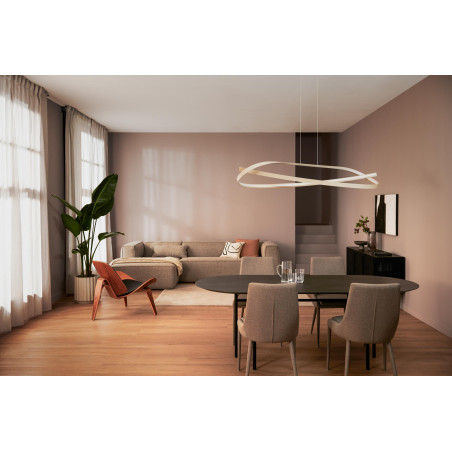 Lucide MENUET - Suspension - LED Dim. - CCT - 1x58W 2200K/3000K - Taupe - Premium