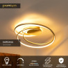 Lucide SARDANA - Plafonnier - LED Dim. - 1x54W 2700K - Or Mat / Laiton - Premium