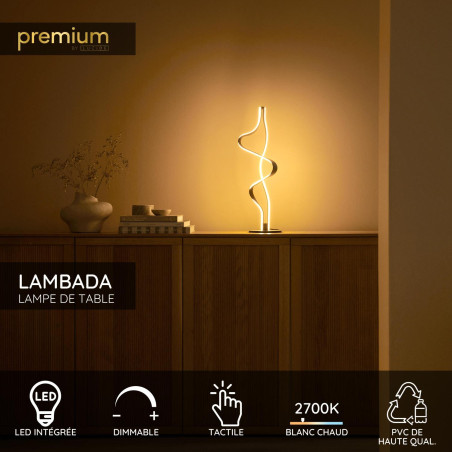 Lucide LAMBADA - Lampe de table - LED Dim. - 1x19W 2700K - Champagne Couleur - Premium