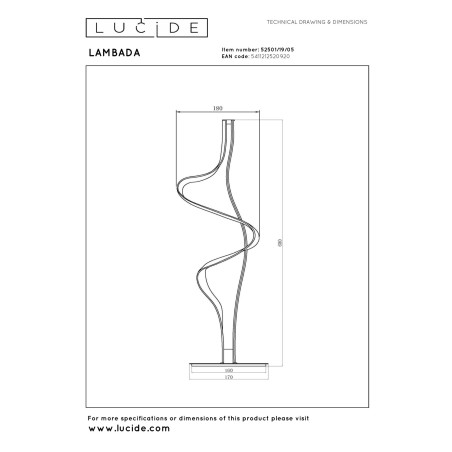 Lucide LAMBADA - Lampe de table - LED Dim. - 1x19W 2700K - Champagne Couleur - Premium