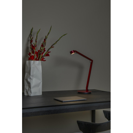 Lucide OGDEN - Lampe de bureau - LED 3 StepDim - 1x7W 3000K - Rouge - Premium