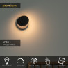Lucide UFOR - Applique murale - Ø 12 cm - LED Dim to warm - 1800K/3000K - Noir - Premium