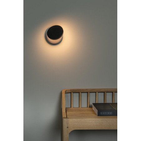 Lucide UFOR - Applique murale - Ø 12 cm - LED Dim to warm - 1800K/3000K - Noir - Premium