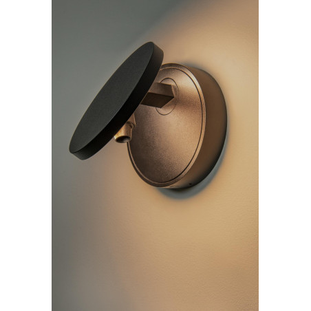 Lucide UFOR - Applique murale - Ø 12 cm - LED Dim to warm - 1800K/3000K - Noir - Premium