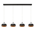 Lucide ADELANTE - Suspension - LED Dim. - CCT - 4x10W 2200K/3300K - Noir - Premium