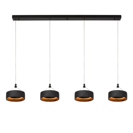 Lucide ADELANTE - Suspension - LED Dim. - CCT - 4x10W 2200K/3300K - Noir - Premium
