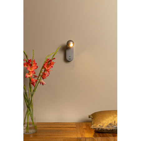 Lucide MONTANA - Applique murale - LED - CCT - 1x6W 2700K/4000K - Point de rechargement USB - Fer gris - Premium
