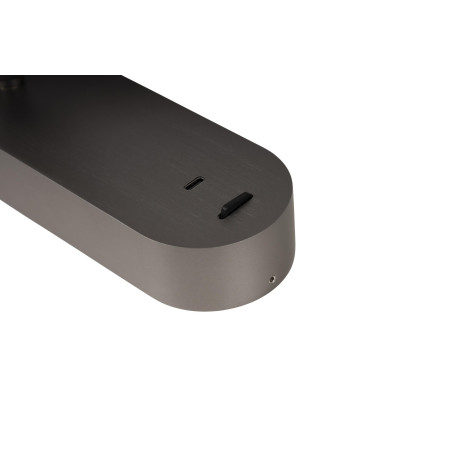 Lucide MONTANA - Applique murale - LED - CCT - 1x6W 2700K/4000K - Point de rechargement USB - Fer gris - Premium