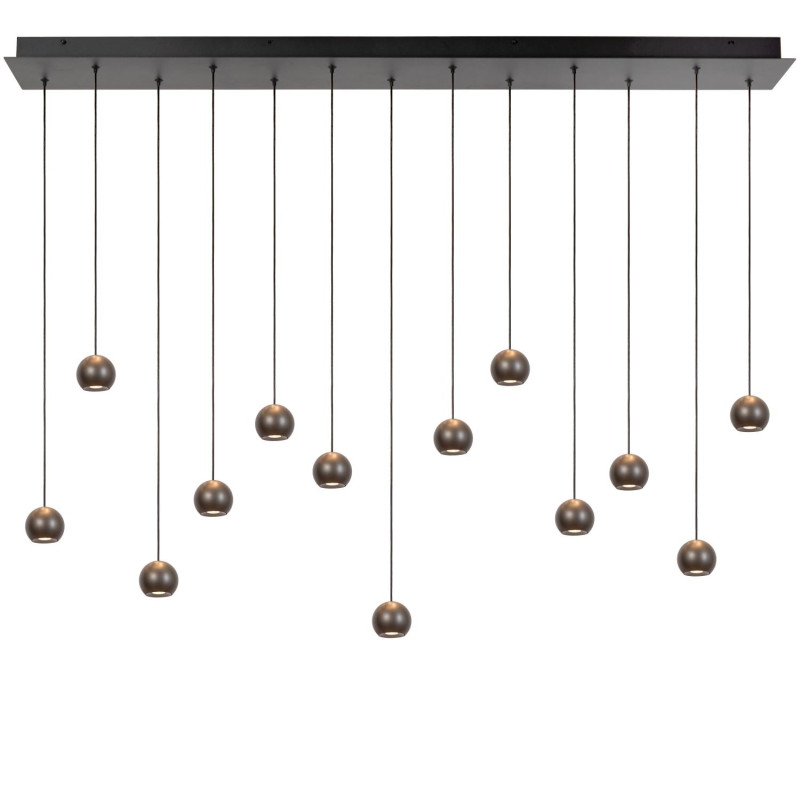 Lucide MONTANA - Suspension - LED Dim. - CCT - 13x5,7W 2700K/4000K - Fer gris - Premium