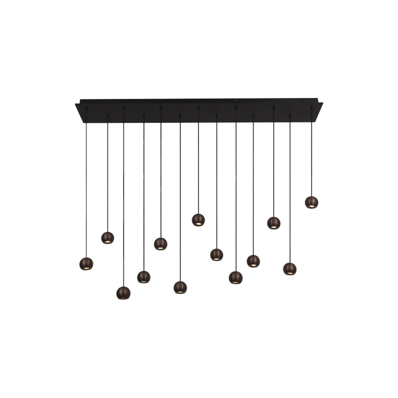 Lucide MONTANA - Suspension - LED Dim. - CCT - 13x5,7W 2700K/4000K - Convient aux mezzanines et plafonds hauts - Café - Premium