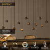 Lucide MONTANA - Suspension - LED Dim. - CCT - 13x5,7W 2700K/4000K - Convient aux mezzanines et plafonds hauts - Café - Premium