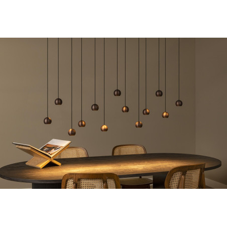 Lucide MONTANA - Suspension - LED Dim. - CCT - 13x5,7W 2700K/4000K - Convient aux mezzanines et plafonds hauts - Café - Premium