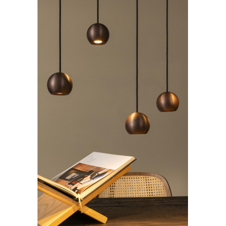 Lucide MONTANA - Suspension - LED Dim. - CCT - 13x5,7W 2700K/4000K - Convient aux mezzanines et plafonds hauts - Café - Premium