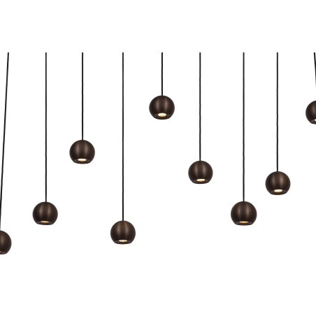 Lucide MONTANA - Suspension - LED Dim. - CCT - 13x5,7W 2700K/4000K - Convient aux mezzanines et plafonds hauts - Café - Premium